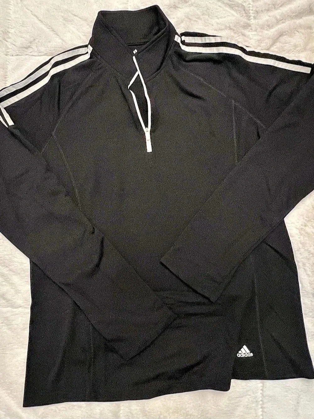 Men’s adidas Golf quarter-zip collared pullover Black